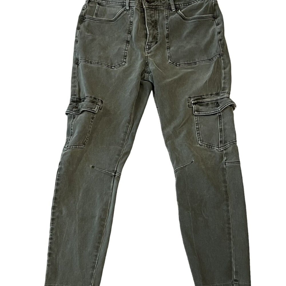 Free People Utility Skinny Jeans Moss Army Green Size 29